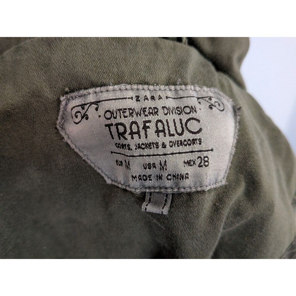 ZARA Trafaluc Military Jacket Women Olive Green Utility Windbreaker No Hood - Picture 5 of 12